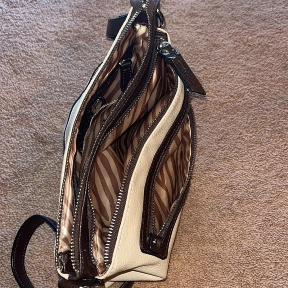 Dana Buchman Faux Leather Crossbody Bag White & Black